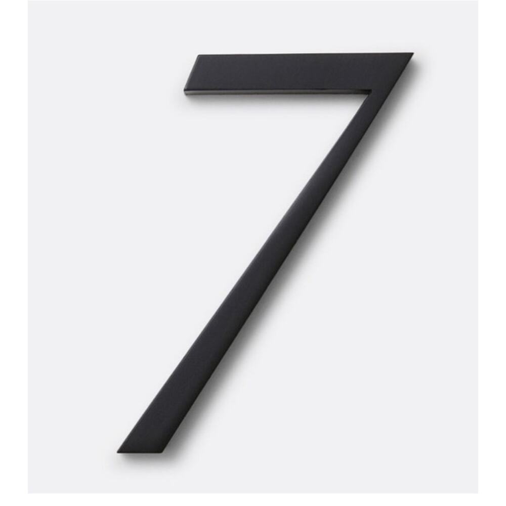 New Rejuvenation Joseph Address House Number No 7 4" Flat Black Brass Serif Font